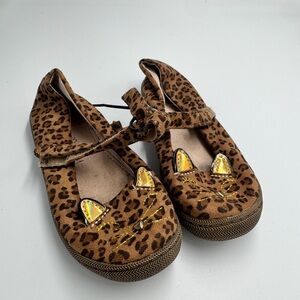 Cynthia Rowley Toddler Girl Size 10 Brown Leopard Kids Dress Shoes Flats